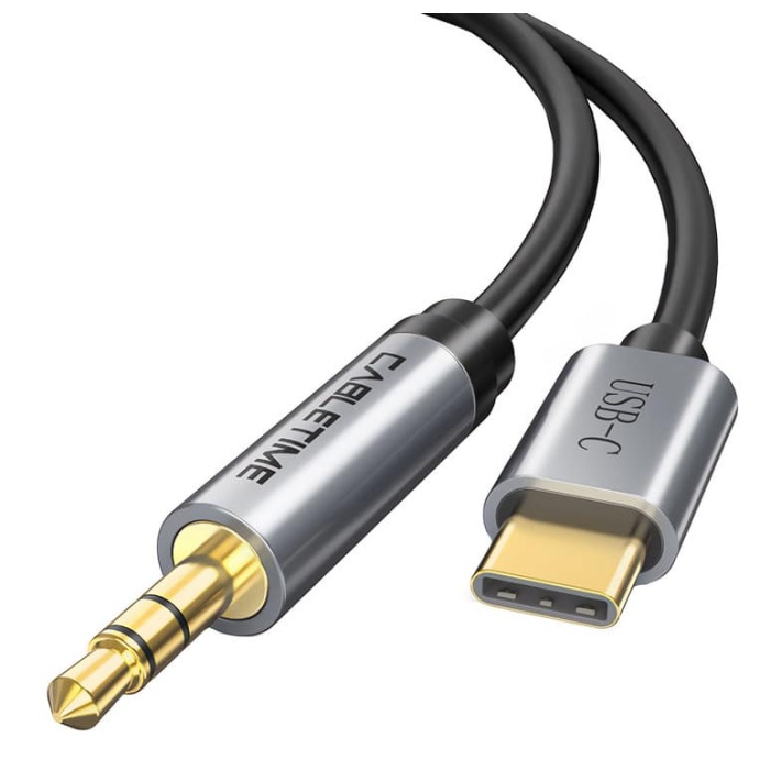 CABLETIME καλώδιο USB Type-C σε 3.5mm C160, 1.8m, γκρι