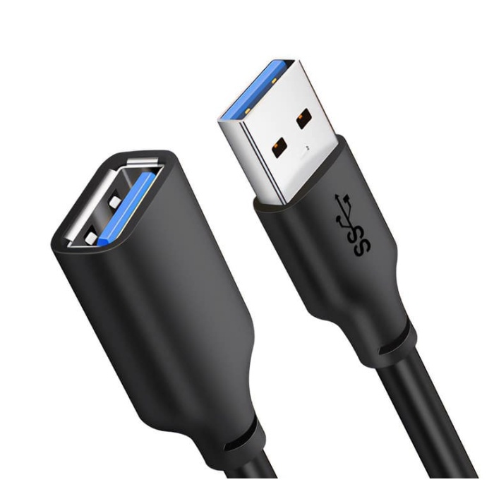 CABLETIME καλώδιο USB 3.0 αρσενικό σε θηλυκό C160, 5Gbps, 2m, μαύρο