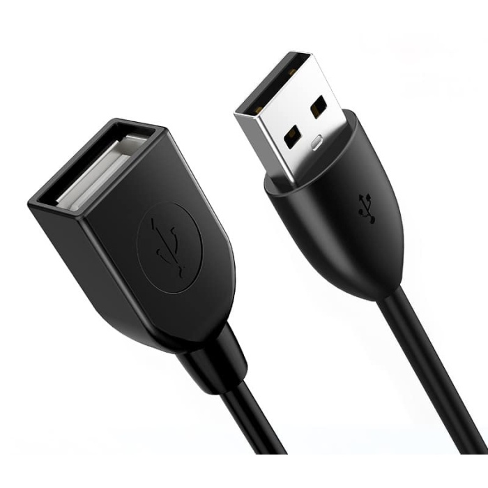 CABLETIME καλώδιο USB 2.0 αρσενικό σε θηλυκό C160, 3A, 0.5m, μαύρο