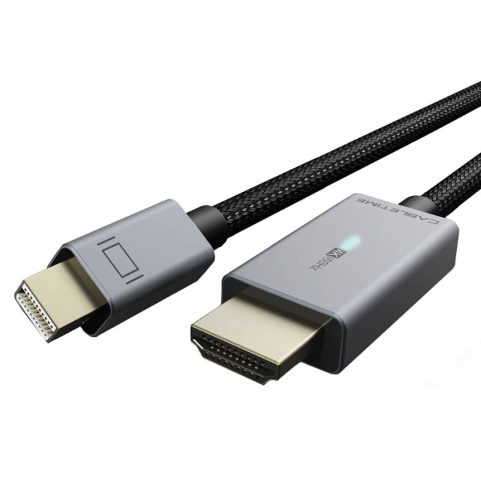 CABLETIME καλώδιο Mini DisplayPort σε HDMI AV588, με LED 4K, 1.8m, μαύρο