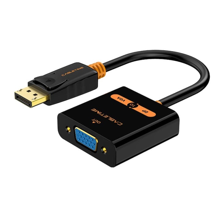 CABLETIME αντάπτορας Displayport σε VGA AV586, 1080p, 0.2m, μαύρος