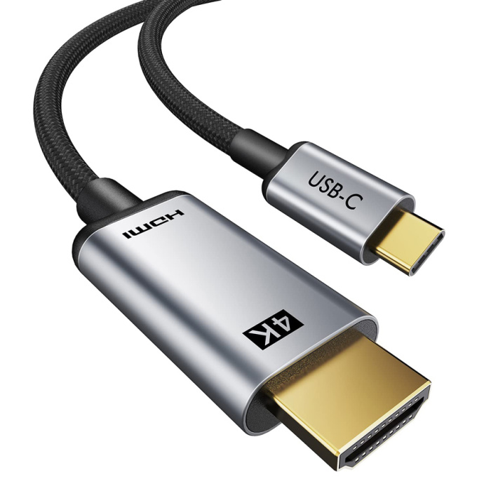 CABLETIME καλώδιο USB-C σε HDMI C160, 4K, gold plated, 1.8m, μαύρο