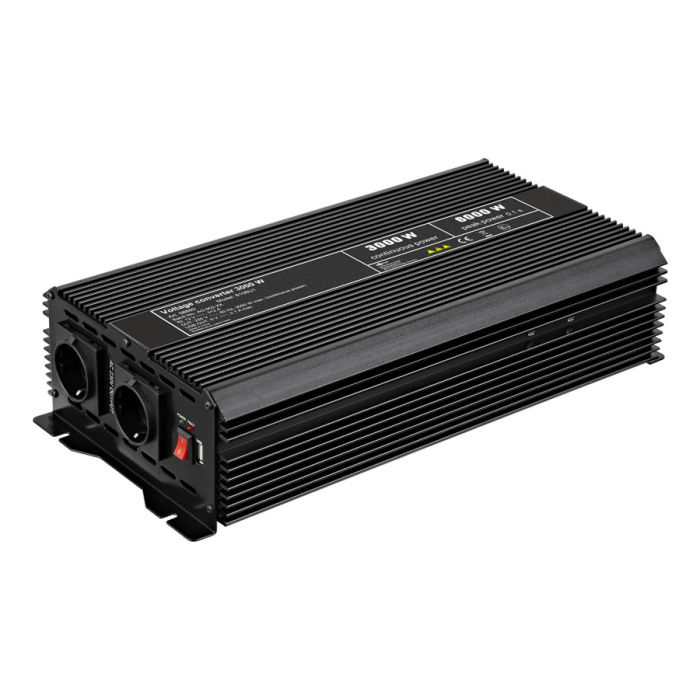 GOOBAY inverter αυτοκινήτου 58892, 12V σε 230V, 3000W, USB 2.1A