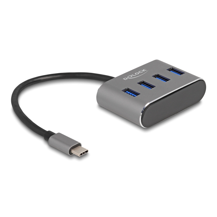 DELOCK USB-C hub 63223, 4x USB 3.2 Gen 1 θύρες, 5Gbps, γκρι