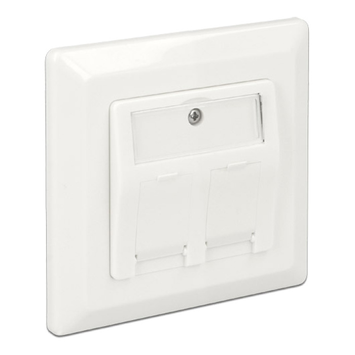 DELOCK Wall Outlet για Keystone 86202, 2 Port