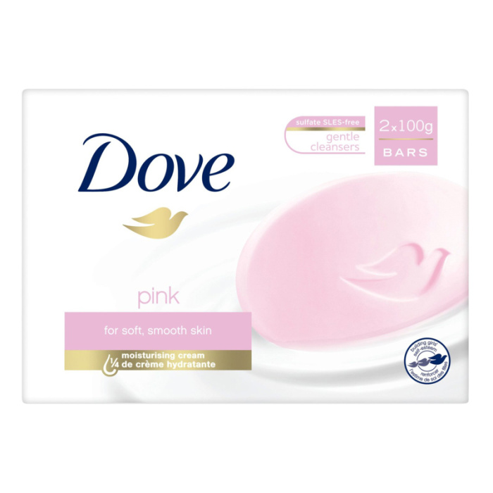 DOVE κρεμοσάπουνο Pink, 2x μπάρες 100g