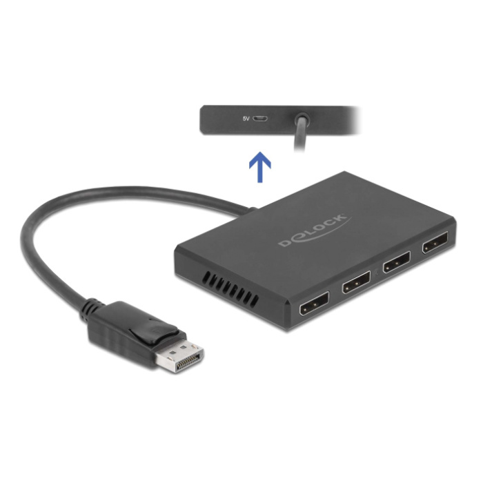 DELOCK splitter DisplayPort 1.4 σε 4x DisplayPort 87794, Dual Mode, 4K