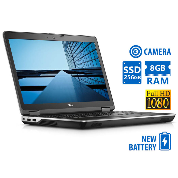 Dell Latitude E6540 i5-4310M/15.6”FHD/8GB DDR3/256GB SSD/DVD/Camera/New Battery/7P Grade A Refurbish