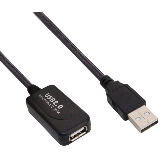 POWERTECH καλώδιο USB 2.0 με ενισχυτή CAB-U041, 10m, μαύρο