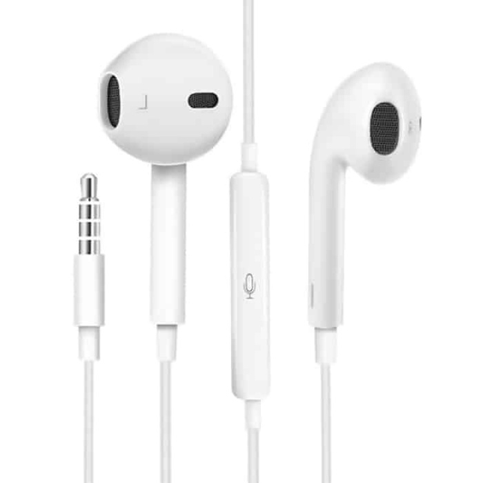 USAMS earphones με μικρόφωνο EP-22, 3.5mm, 14mm, 1.2m, λευκά