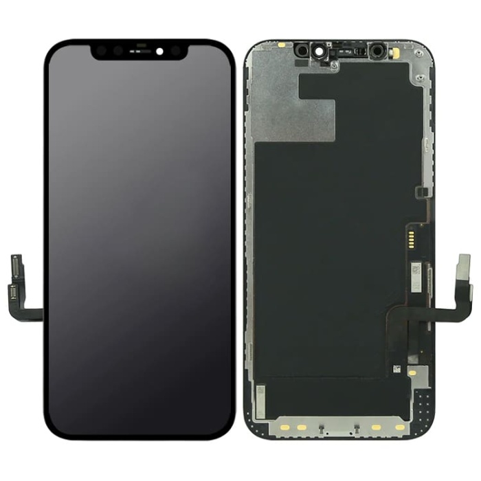 TW INCELL LCD για iPhone 12/12 Pro, camera-sensor ring, earmesh, μαύρη