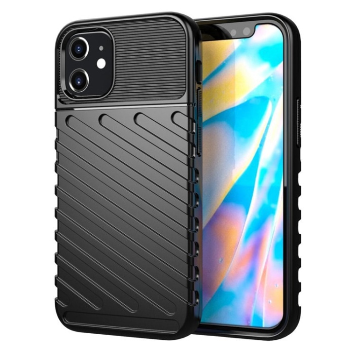 POWERTECH Θήκη Carbon MOB-1558 για iPhone 12 min, μαύρη