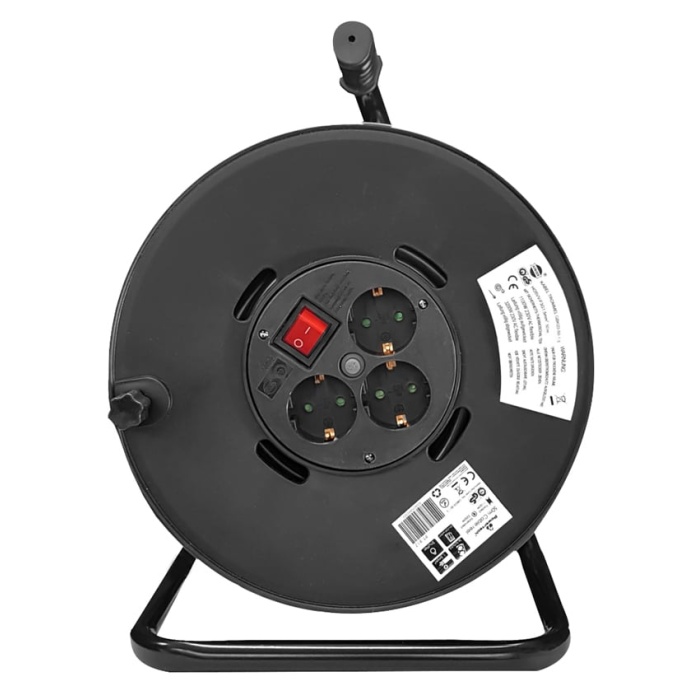 POWERTECH μπαλαντέζα με βάση PT-899, 3x schuko, 16A, 25m, μαύρη