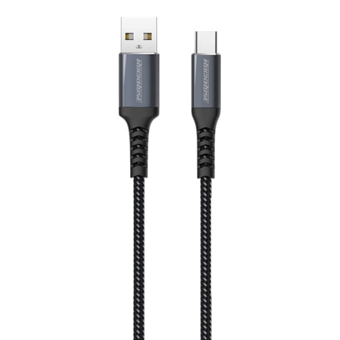 ROCKROSE καλώδιο USB σε USB Type-C Powerline AC, 3A 15W, 1m, μαύρο-μπλε