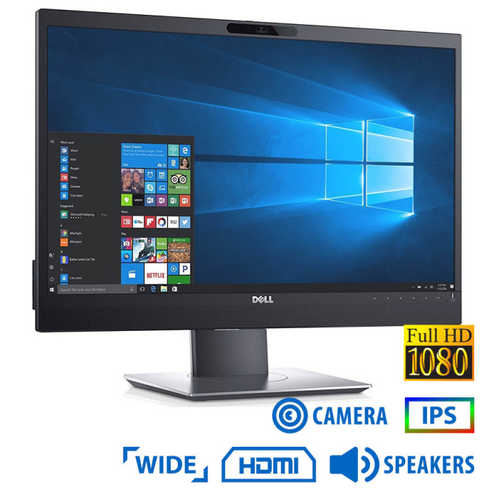 Used Monitor P2418HZ IPS LED/Dell/24"FHD/w/Camera/1920x1080/Wide/Black/w/Speakers/D-SUB & DVI-D & HD