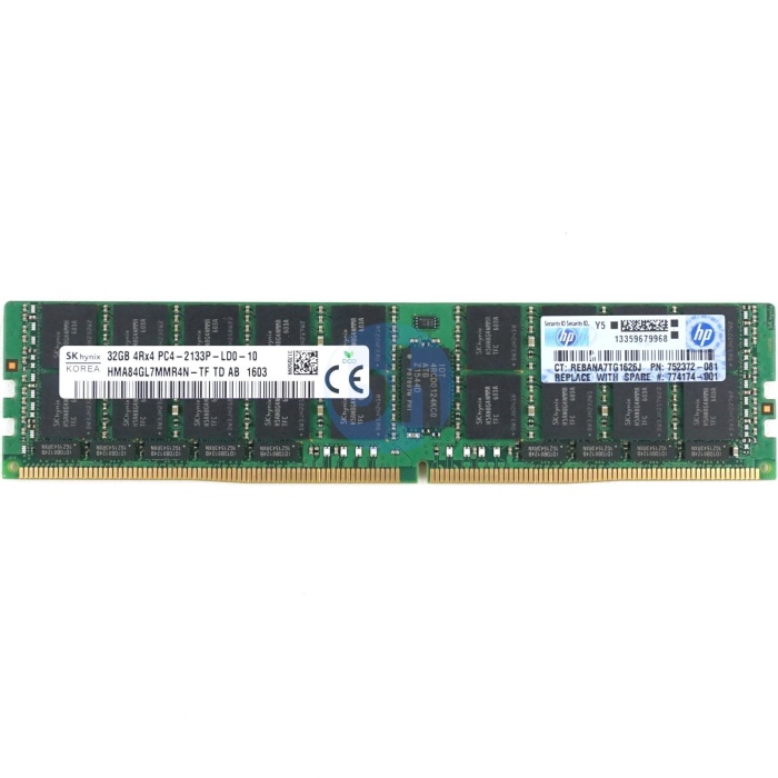 32gb Hp Pc4-17000p-l Ddr4-2133 2drx4 Cl15 Ecc Lrdimm 1.2v