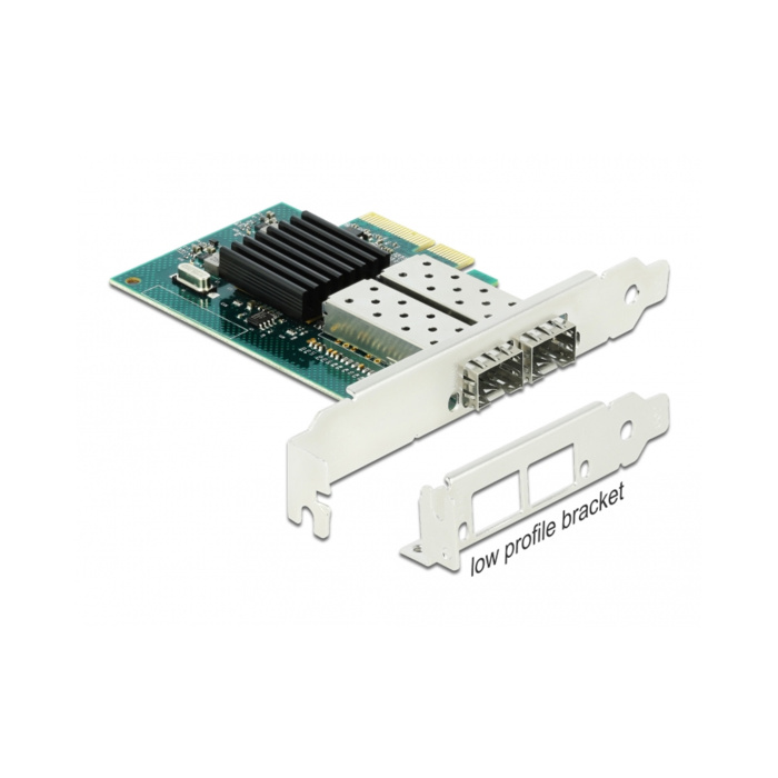 Nic 10/100/1000 Delock 2xsfp Ports Fp/lp Pci-ex New