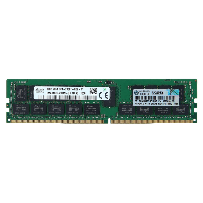 32gb Hp Pc4-19200t-r Ddr4-2400 2rx4 Rdimm