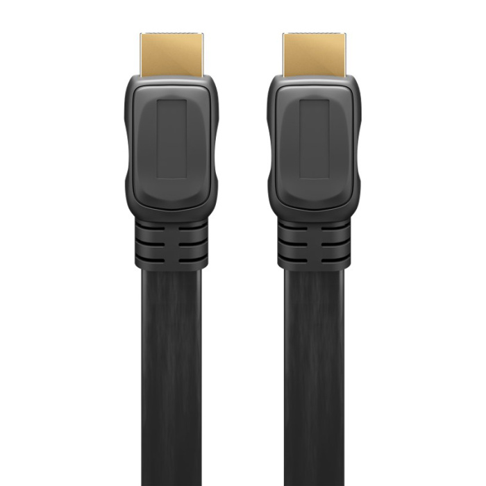 GOOBAY καλώδιο HDMI 2.0 με Ethernet 61278, flat, 18Gbit/s, 4K, 1.5m, μαύρο