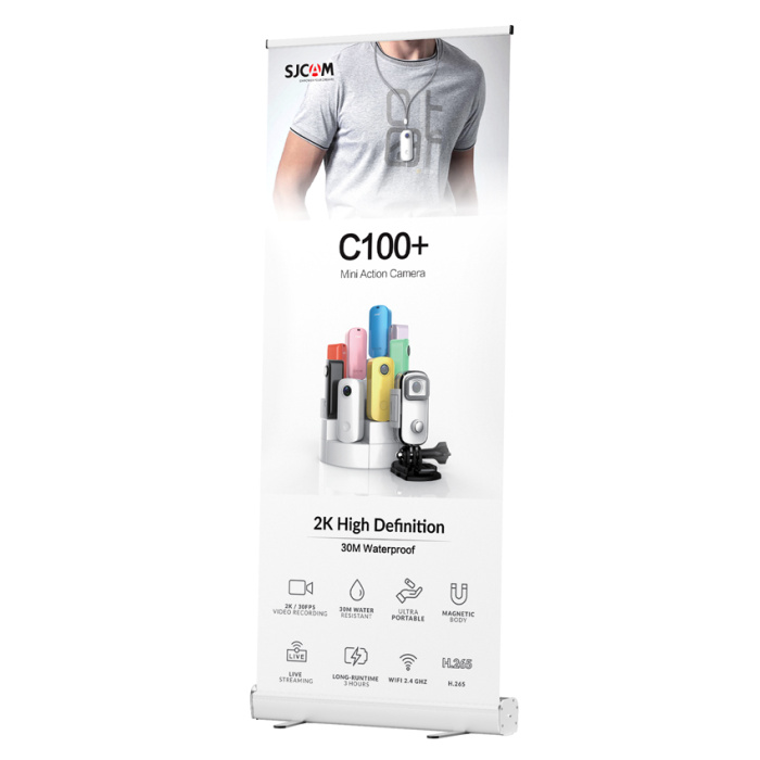 SJCAM διαφημιστικό roll up banner με εκτύπωση SJ-C100-4K, 160x60cm