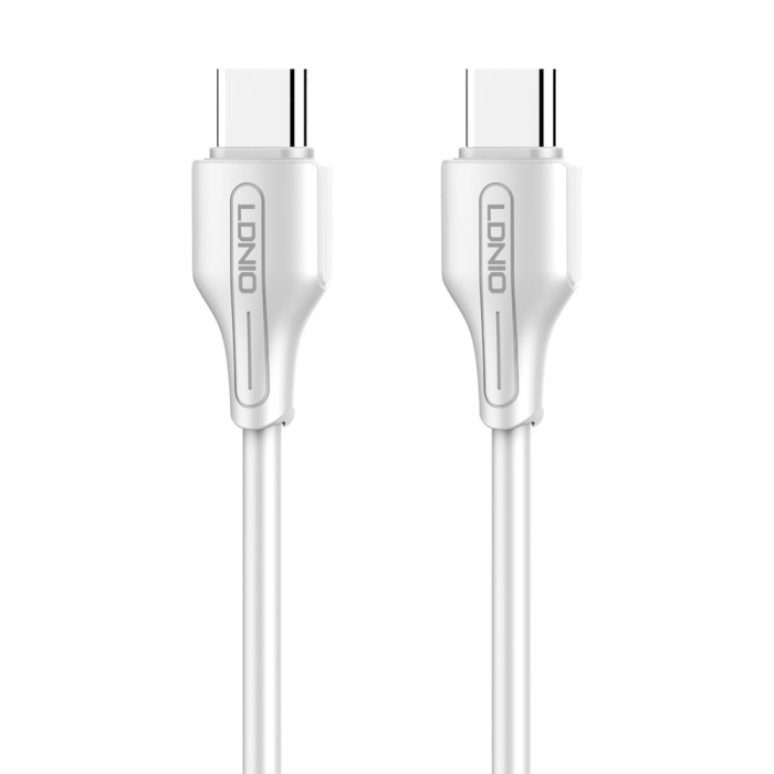 LDNIO καλώδιο USB-C σε USB-C LC121C, 65W PD, 1m, λευκό