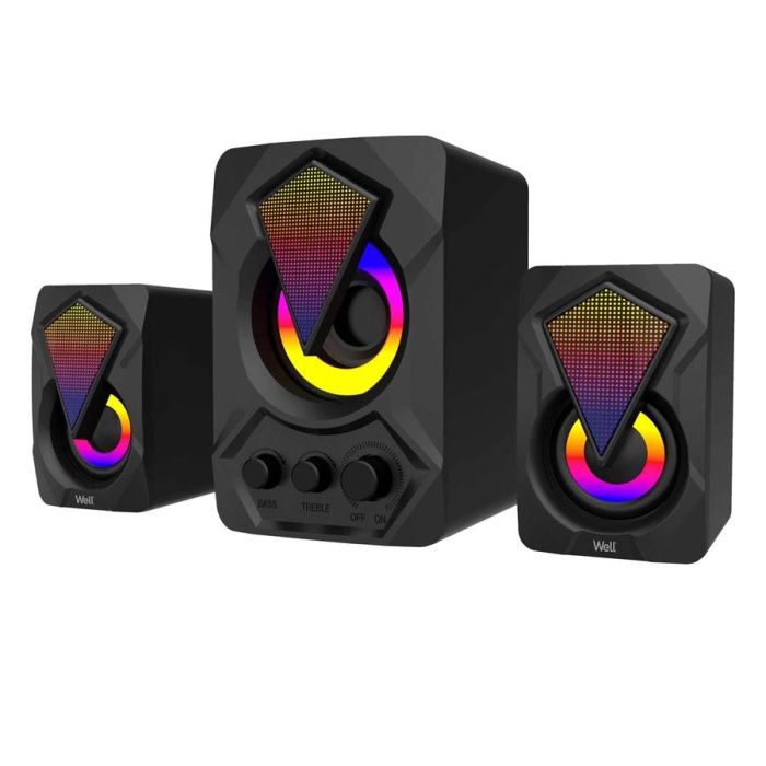 Ηχείο RGB 2.1 USB 12W Well RV03 (SPKR-MM2.1-RV03-WL)