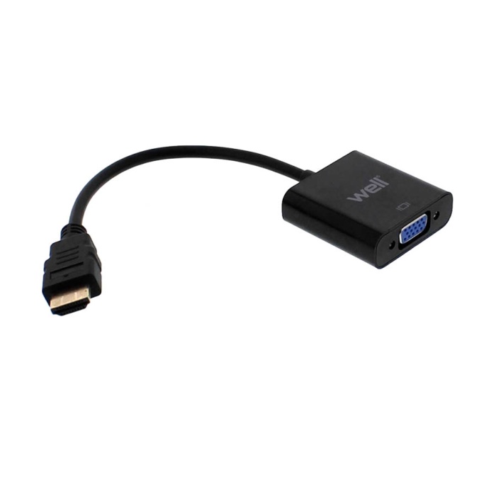 Adaptor HDMI Male σε VGA Female Well ADAPT-HDMIM/VGAF-0.2BK-WL