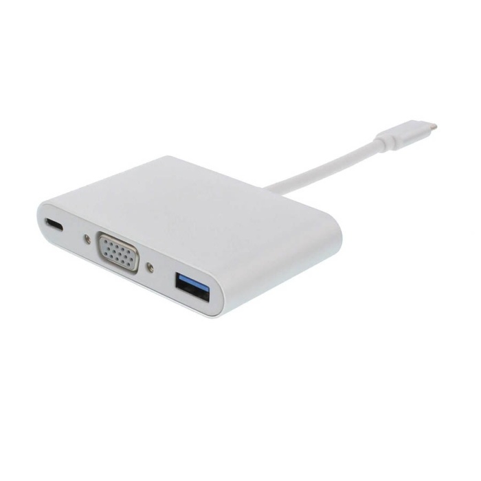 Adaptor USB-C Male σε VGA, USB3.0, USB-C Female Well ADAPT-USBC-VGA/USB3.0/PD-WL