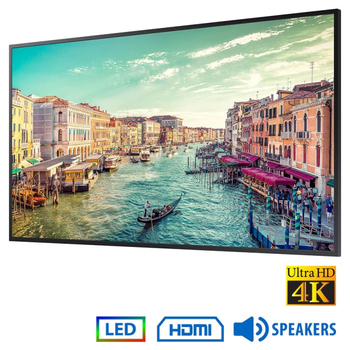 Used Signage Display QMR55 LED/Samsung/55"Ultra HD 4k/3840x2160/Black/w/Speakers/DVI-D & DP & HDMI &