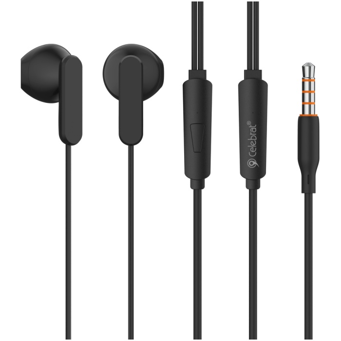 CELEBRAT earphones με μικρόφωνο G23, 3.5mm, 1.2m, μαύρα