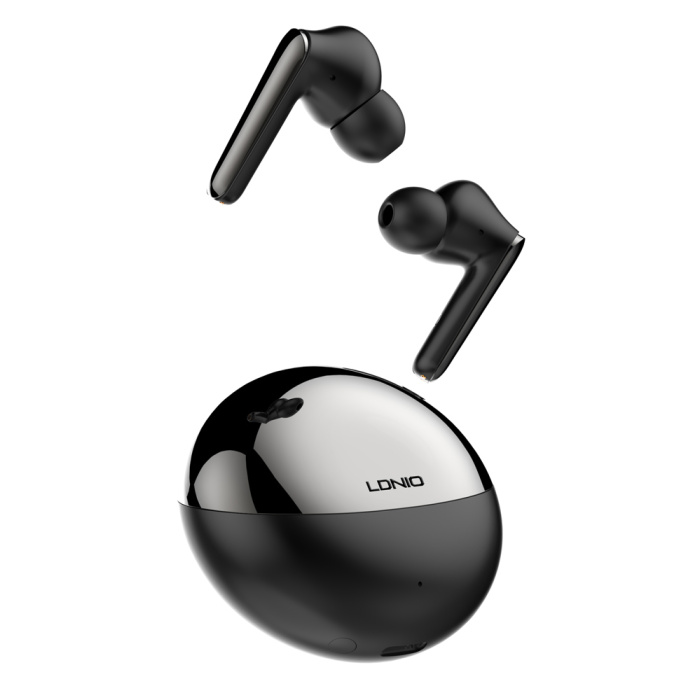 LDNIO earphones με θήκη φόρτισης T01, True Wireless, HiFi, μαύρα