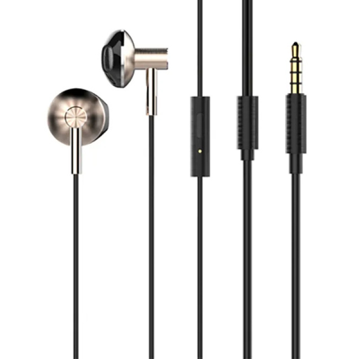 LDNIO earphones με μικρόφωνο HP09, 3.5mm, 1.2m, ροζ χρυσό