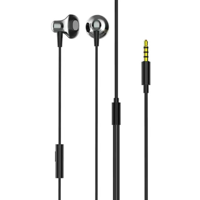 LDNIO earphones με μικρόφωνο HP08, 3.5mm, 1.2m, γκρι