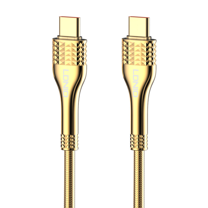 LDNIO καλώδιο USB-C σε USB-C LC651C, 65W, 1m, χρυσό