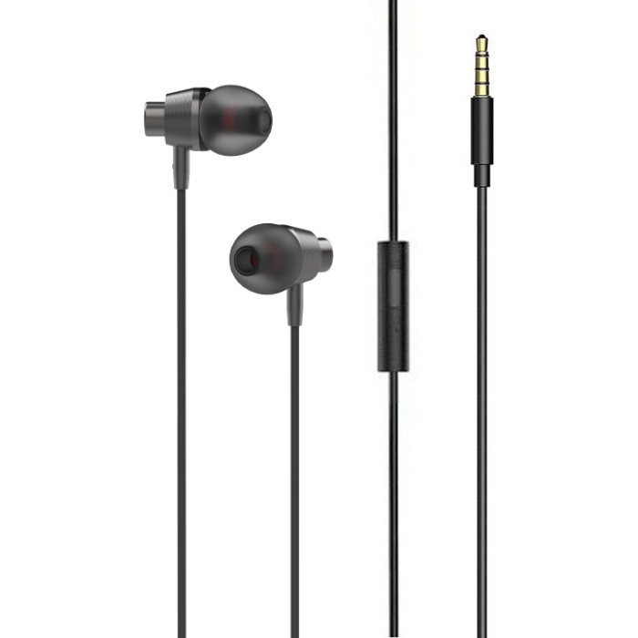 LDNIO earphones με μικρόφωνο HP05, 3.5mm, 1.2m, γκρι