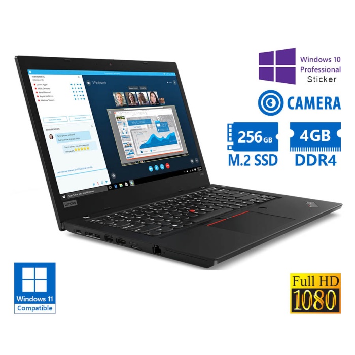 Lenovo (B) ThinkPad L480 i5-8250U/14"FHD/4GB DDR4/256GB M.2 SSD/No ODD/Camera/10P Grade B Refurbishe