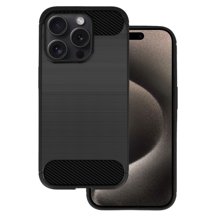 POWERTECH θήκη Carbon MOB-1930 για iPhone 15 Pro Max, μαύρη