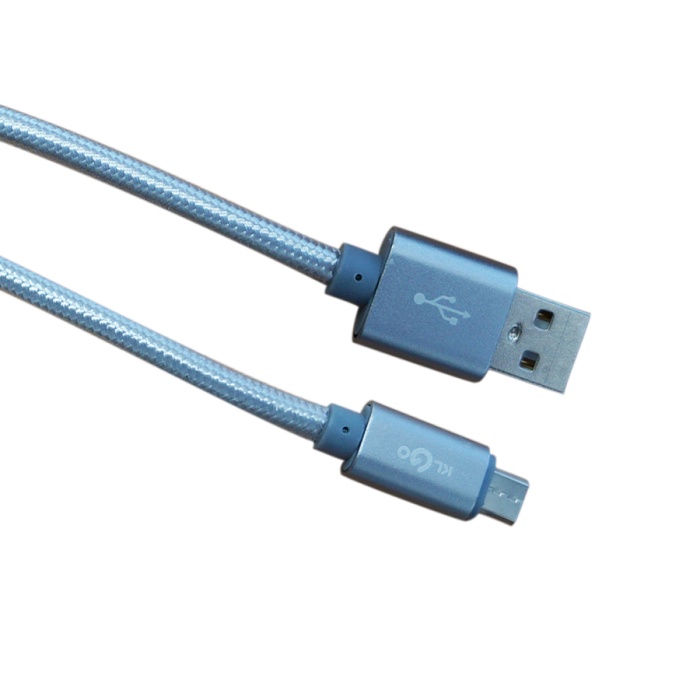 Καλώδιο Φόρτισης - Data Micro USB 2m 2.4A Μαύρο/Ασημι S-51