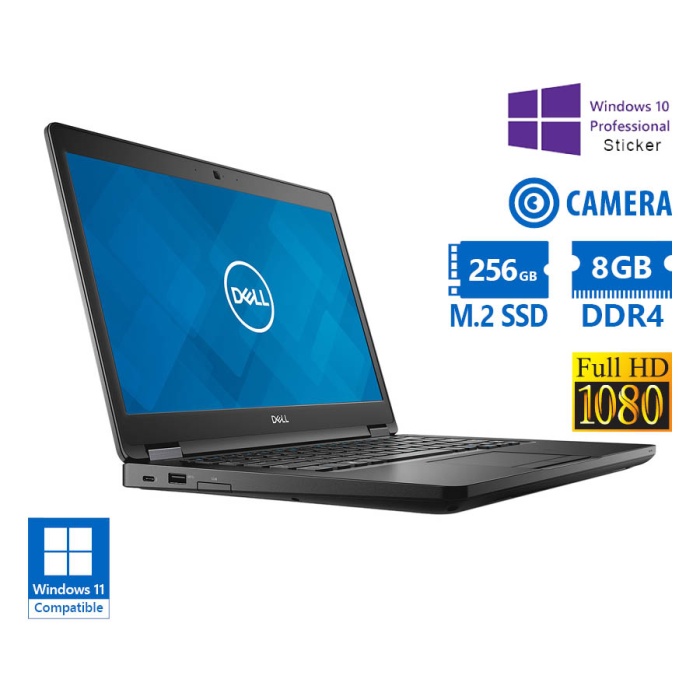 Dell (A-) Latitude 5490 i5-8250U/14"FHD/8GB DDR4/256GB M.2 SSD/No ODD/Camera/10P Grade A- Refurbishe