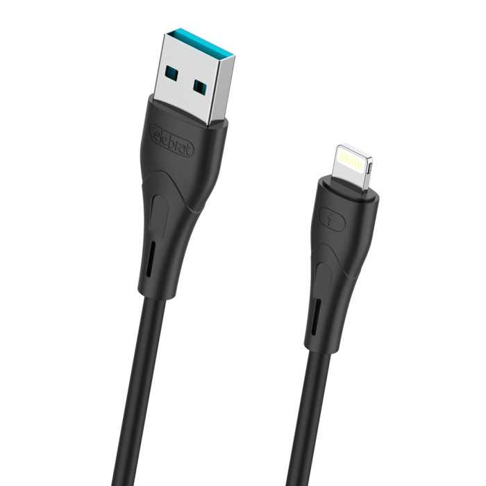 CELEBRAT καλώδιο Lightning σε USB CB-18I, 15W 2.4A, 480Mbps, 1m, μαύρο