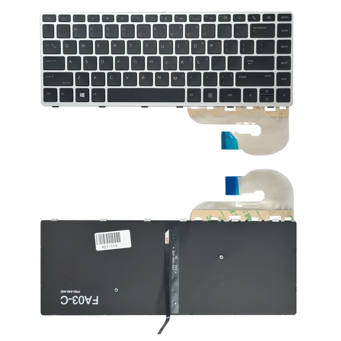 Πληκτρολόγιο για HP EliteBook 840 G5 KEY-114 με backlight, ασημί