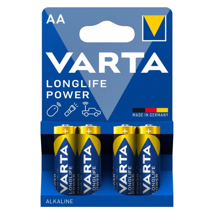 VARTA αλκαλικές μπαταρίες Longlife Power, AA/LR6, 1.5V, 4τμχ