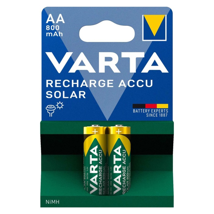 VARTA επαναφορτιζόμενες μπαταρίες λιθίου Solar, AA, 800mAh, 1.2V, 2τμχ