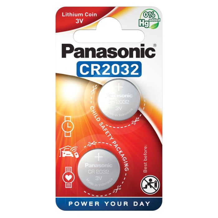 PANASONIC μπαταρία λιθίου, CR2032, 3V, 2τμχ