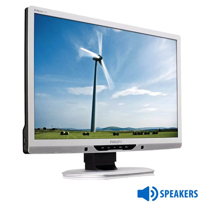 Used (A-) Monitor 225B TFT/Philips/22"/1680x1050/Wide/Silver/Black/w/Speakers/Grade A-/D-SUB & DVI-D