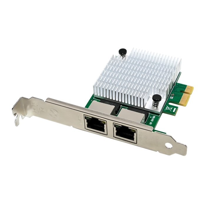 POWERTECH κάρτα επέκτασης PCIe σε 2x RJ45 ST7377, 1000Mbps