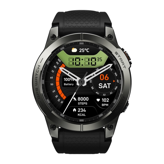 ZEBLAZE smartwatch Stratos 3 Pro, heart rate, 1.43" AMOLED, GPS, μαύρο