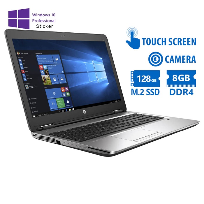 HP (B) ProBook 650G2 i5-6300U/15.6”Touchscreen/8GB DDR4/128GB M.2 SSD/DVD/Camera/10P Grade B Refurbi