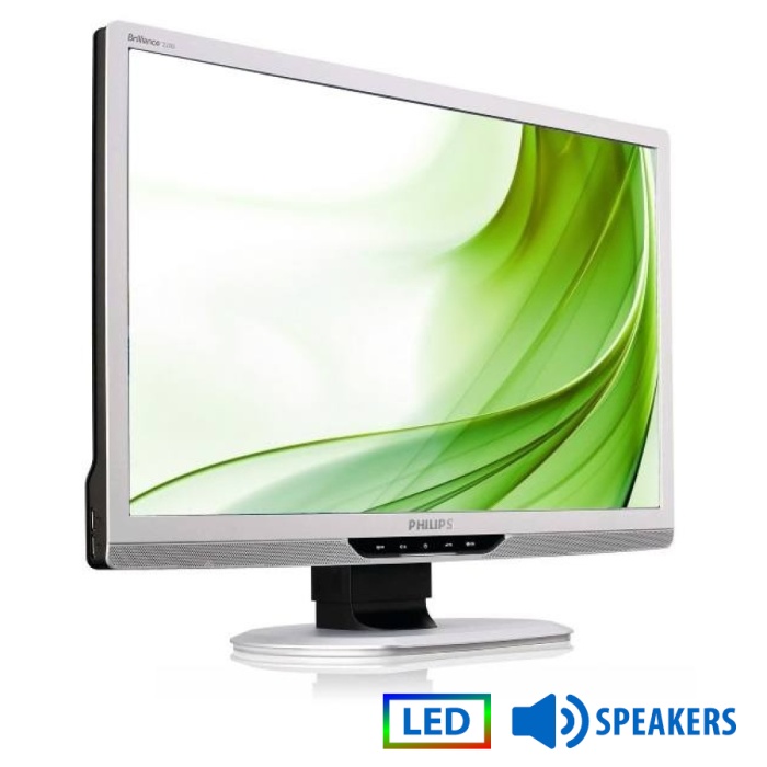 Used (A-) Monitor 220BLP LED/Philips/22"/1680x1050/Wide/Silver/Black/w/Speakers/Grade A-/D-SUB & DVI