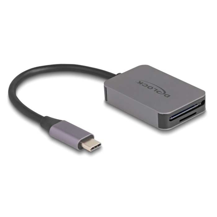 DELOCK card reader 91009 για SD & micro SD, USB-C, 5 Gbps, γκρι